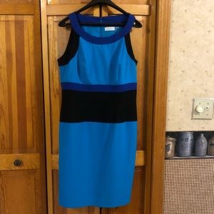 Calvin Klein sz 12 blue/black color block sheath